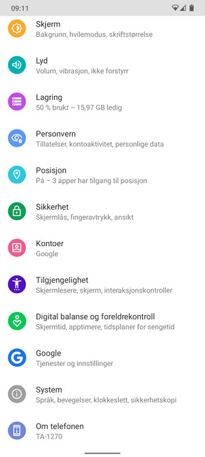 Bla til og velg Sikkerhet