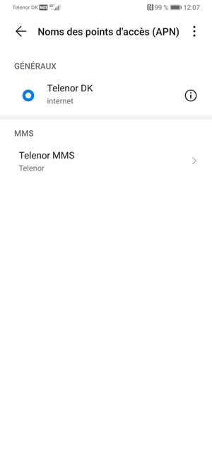Sélectionnez le bouton du Menu