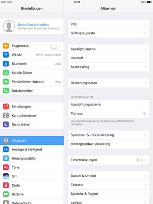 Wählen Sie Allgemein und Softwareaktualisierung