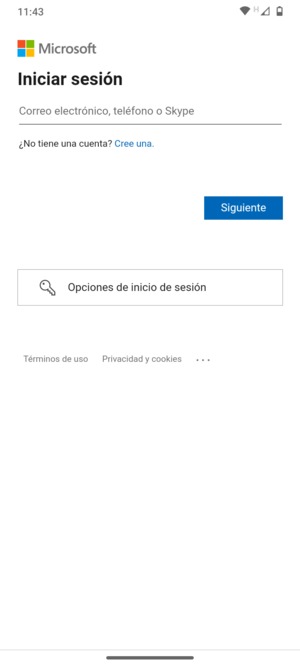 Introduzca su Dirección de correo electrónico y seleccione Siguiente