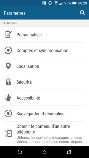 Faites défiler et sélectionnez Sécurité