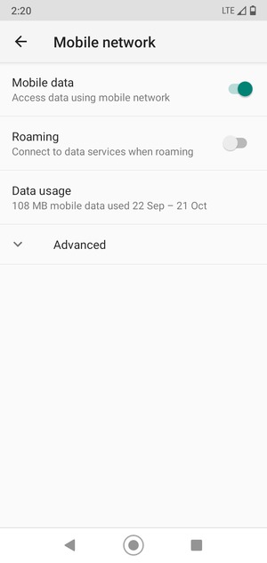 To change network if network problems occur, select Advanced
