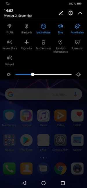 Wählen Sie die Einstellungen-Taste