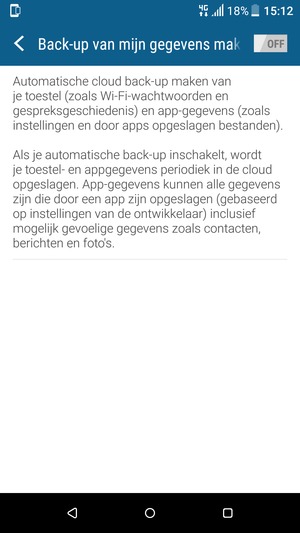 Schakel Back-up van mijn gegevens maken in