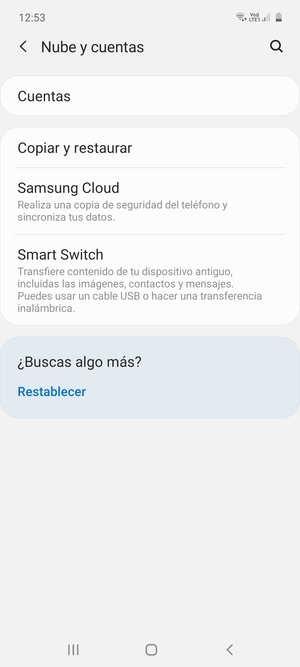 Seleccione Copiar y restaurar