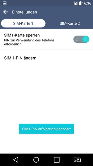 Ihre SIM PIN wurde geändert