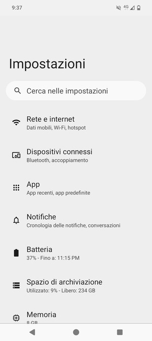 Seleziona Rete e internet