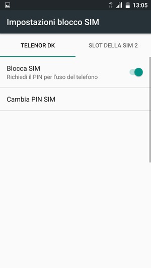 Seleziona Public e Cambia PIN SIM
