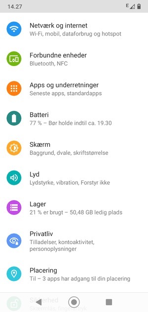 Vælg Netværk og internet