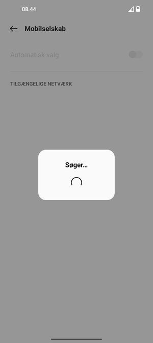 Afvent at søgningen er afsluttet