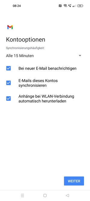 Wählen Sie WEITER