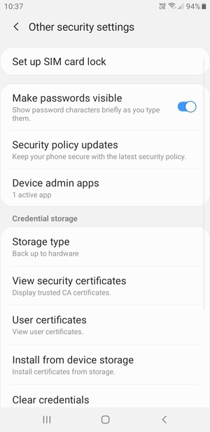 Select Set up SIM card lock