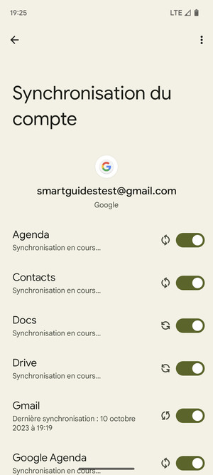 Vos informations seront synchronisées