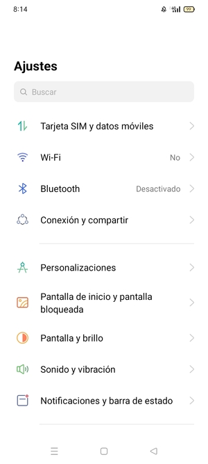 Seleccione Tarjeta SIM y datos móviles