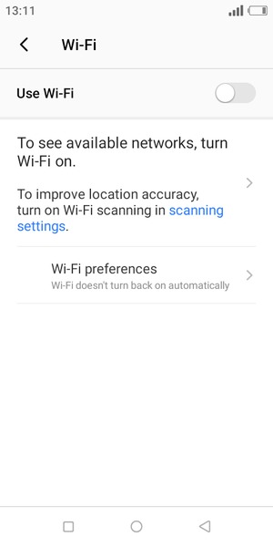 Turn Use Wi-Fi on