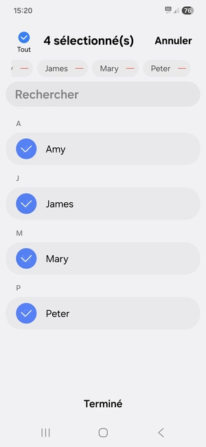 Sélectionnez Terminé