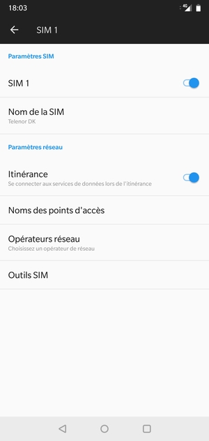 Activer ou désactiver Itinérance
