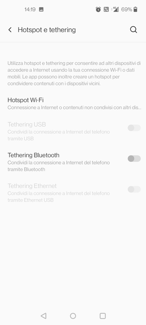 Seleziona Hotspot Wi-Fi