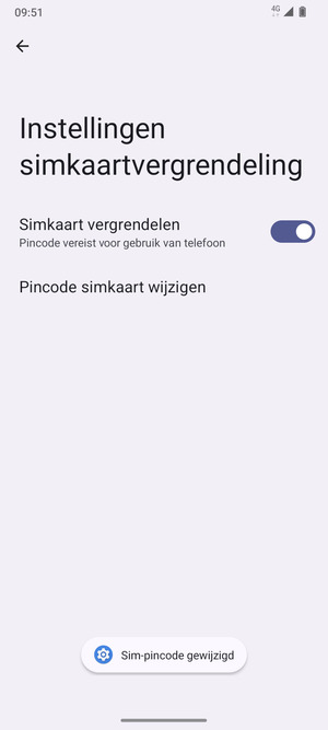 Uw Sim-pincode is gewijzigd
