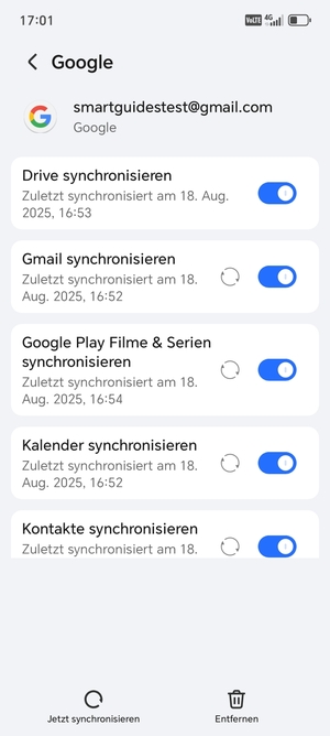 Stellen Sie sicher, dass Kontakte synchronisieren ausgewählt ist