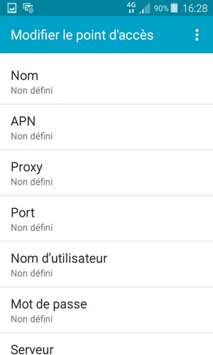 Saisissez les informations Internet