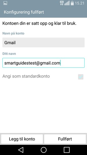 Gi kontoen din et navn, og skriv inn navnet ditt. Velg Fullført