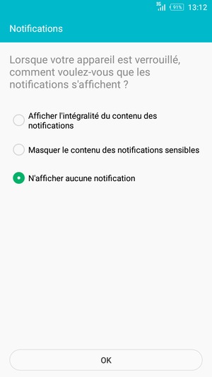 Sélectionnez votre option préférée et sélectionnez OK