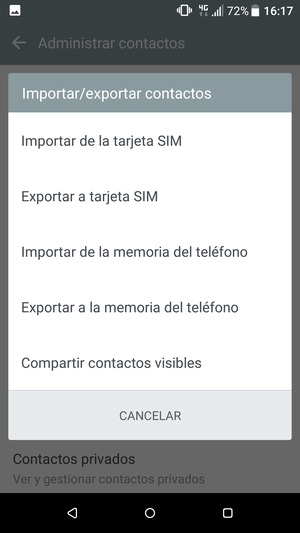 Seleccione Importar de la tarjeta SIM