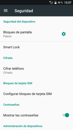 Para cambiar el PIN de la tarjeta SIM, vuelva al menú Seguridad y seleccione Configurar bloqueo de tarjeta SIM