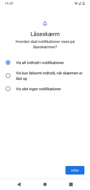 Vælg din foretrukne mulighed og vælg Udfør