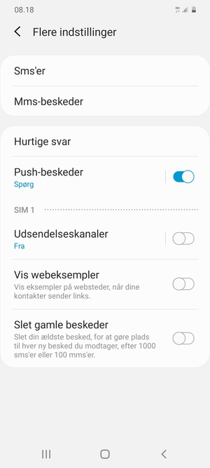 Vælg Sms'er