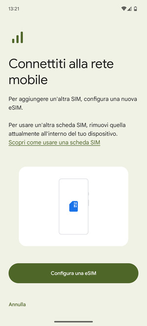 Seleziona Configura una eSIM