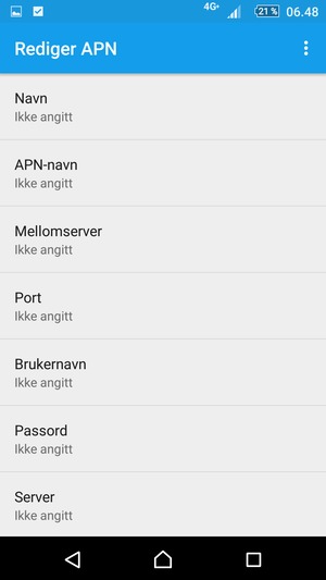 Skriv inn internett-informasjon