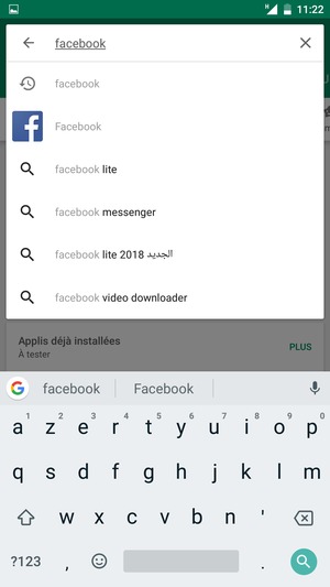 Saisissez le nom de l'appli et sélectionnez Rechercher