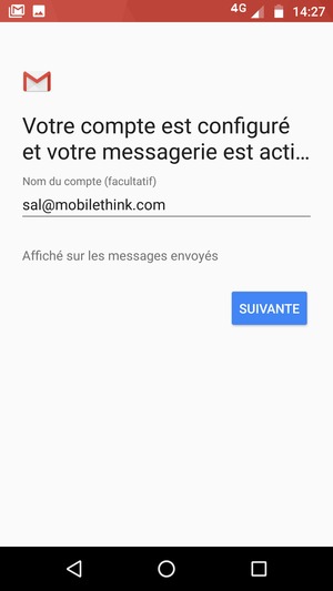 Donnez un nom à votre compte et sélectionnez SUIVANTE