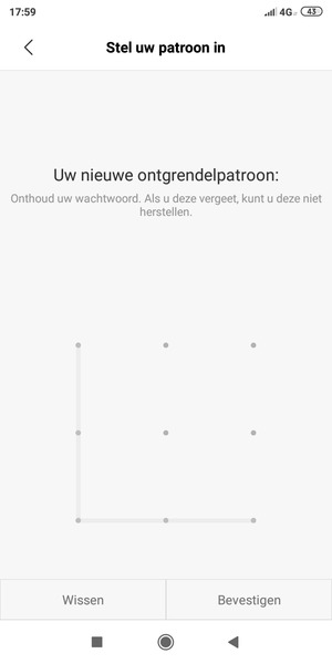 Teken het ontgrendelingspatroon nogmaals