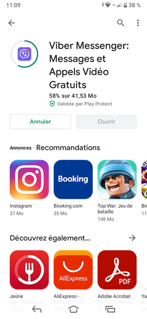Veuillez attendre la fin de la procédure d'installation