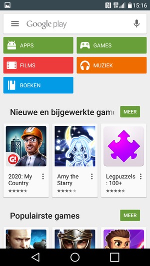 Selecteer de zoekbalk