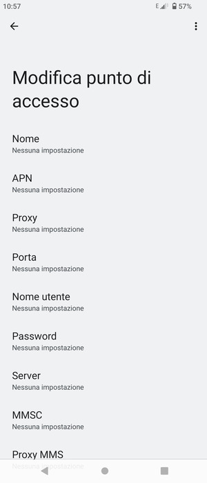 Inserisci informazioni MMS
