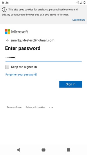 Enter your password and select Sign in