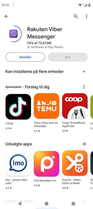 Afvent at installeringen er afsluttet