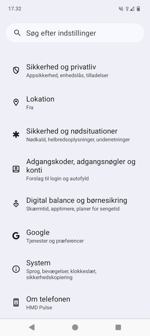 Scroll til og vælg System
