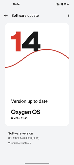 If your phone is up to date, you will see the following screen