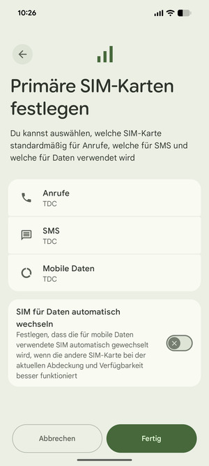 Wählen Sie Ihre bevorzugten Optionen und wählen Sie Fertig
