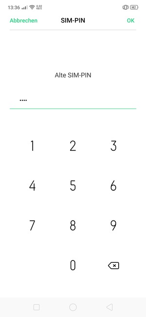 Geben Sie Ihre Alte SIM-PIN ein und wählen Sie OK
