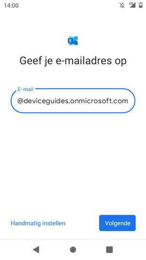 Voer uw e-mailadres in en selecteer Handmatig instellen