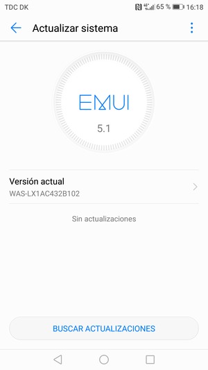 Si su teléfono está actualizado, verá la siguiente pantalla
