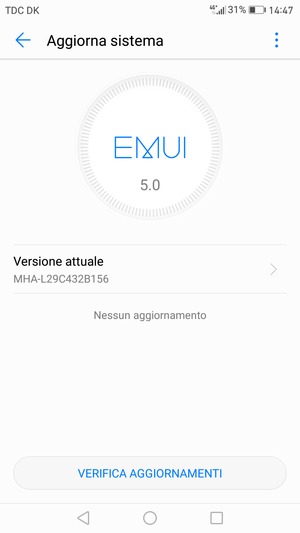 Se il tuo telefono è aggiornato, vedrai la seguente schermata