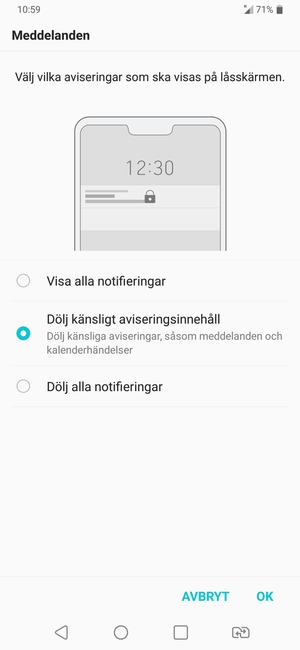 Tryck på ditt föredragna alternativ och välj OK