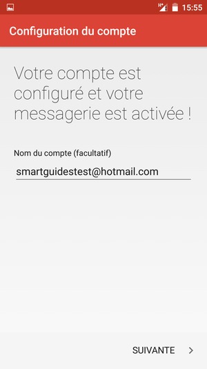 Donnez un nom à votre compte et saisissez votre nom. Sélectionnez SUIVANTE